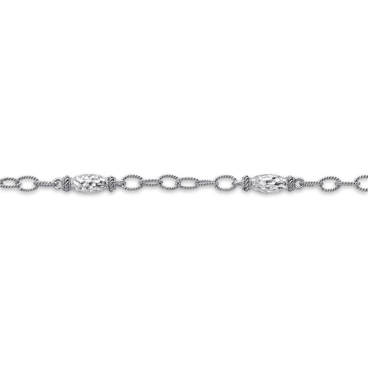 Sterling Silver Filigree Station Chain Bracelet