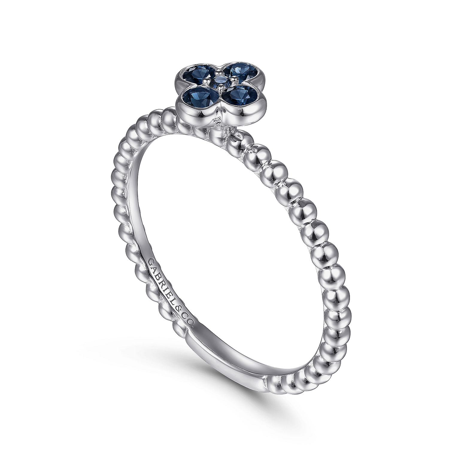 Sterling Silver Floral Sapphire Bujukan Ring