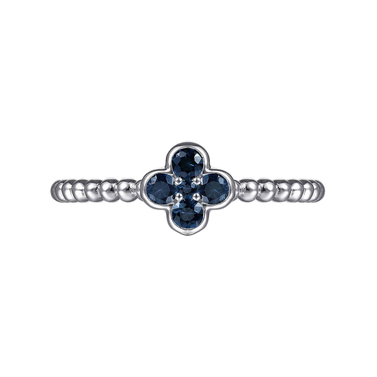 Sterling Silver Floral Sapphire Bujukan Ring