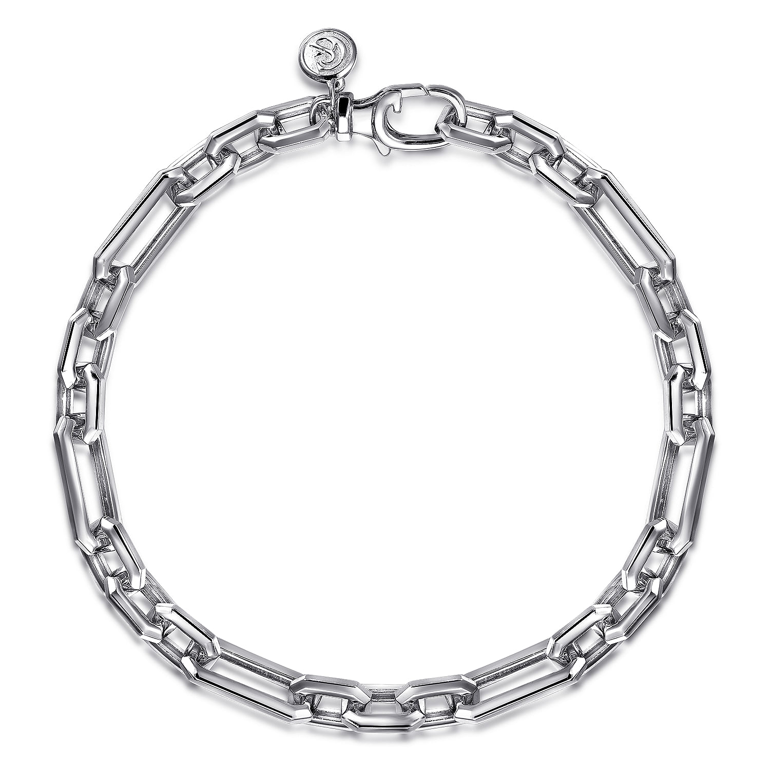 Sterling Silver Hollow Figaro Chain Bracelet