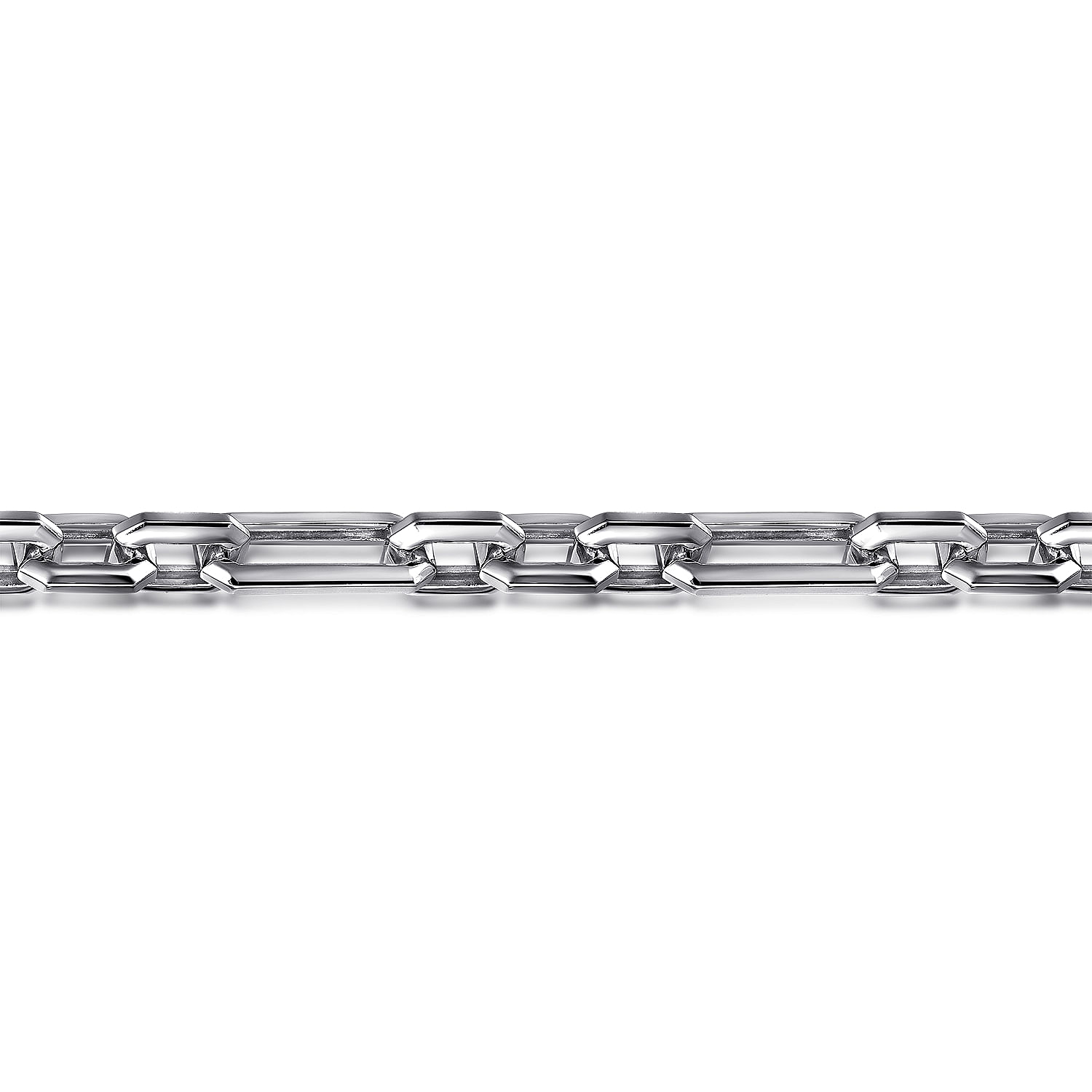 Sterling Silver Hollow Figaro Chain Bracelet