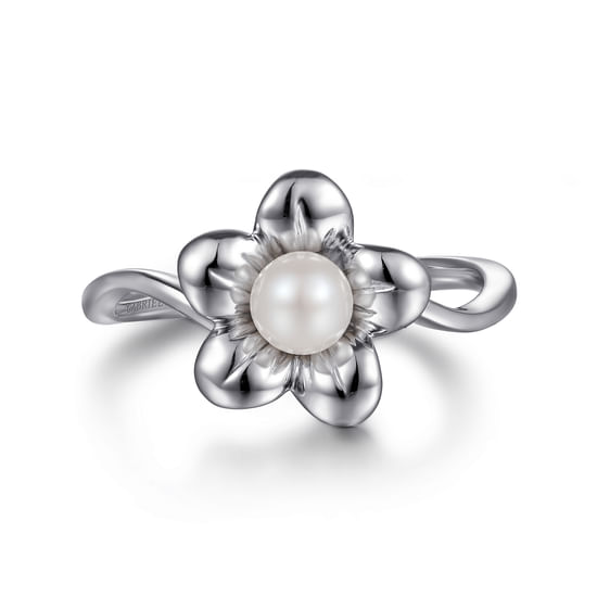 Gabriel - Sterling Silver Pearl Flower Ring