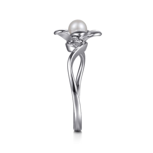 Sterling Silver Pearl Flower Ring
