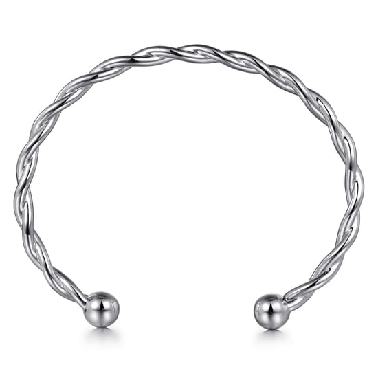 Sterling Silver Twisted Cuff Bracelet angle 3