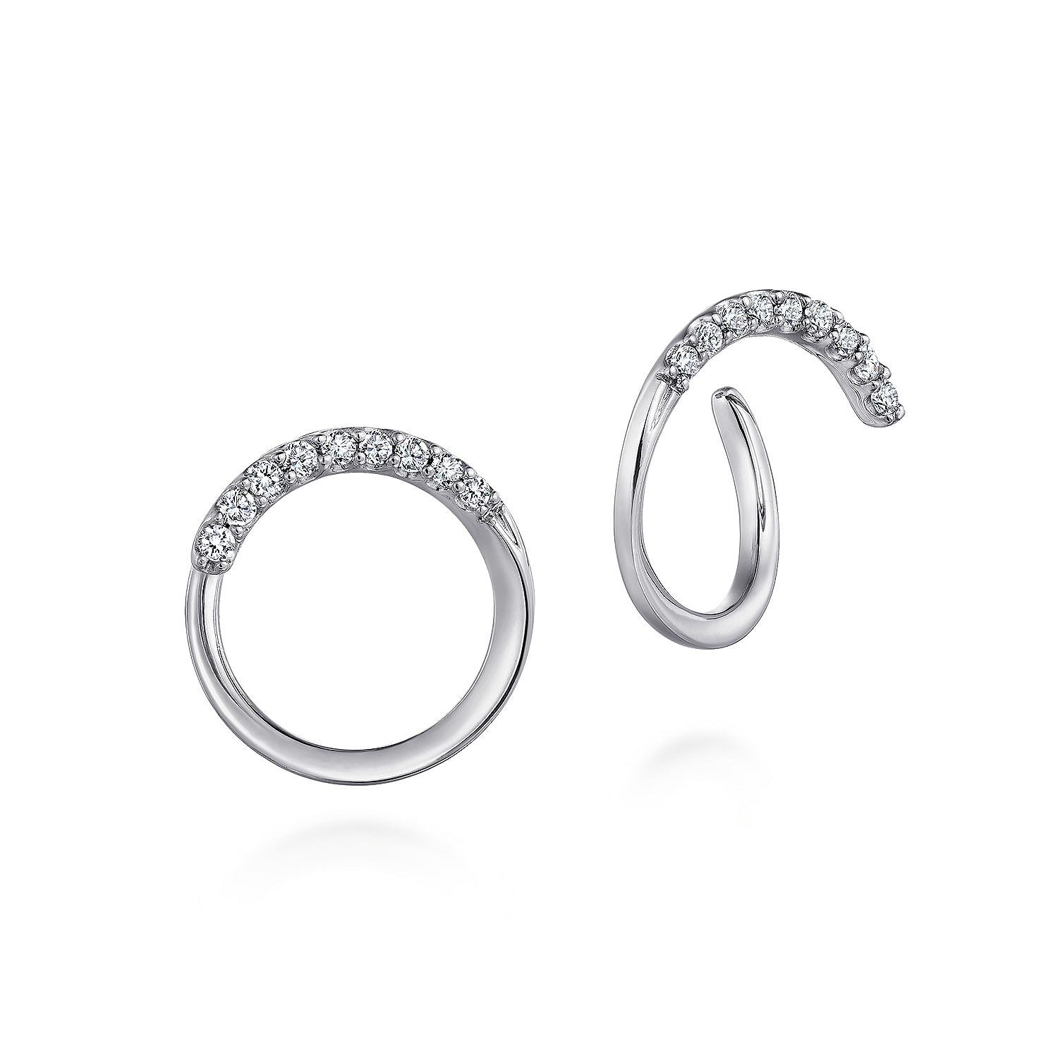Sterling Silver White Sapphire Bypass Stud Earrings