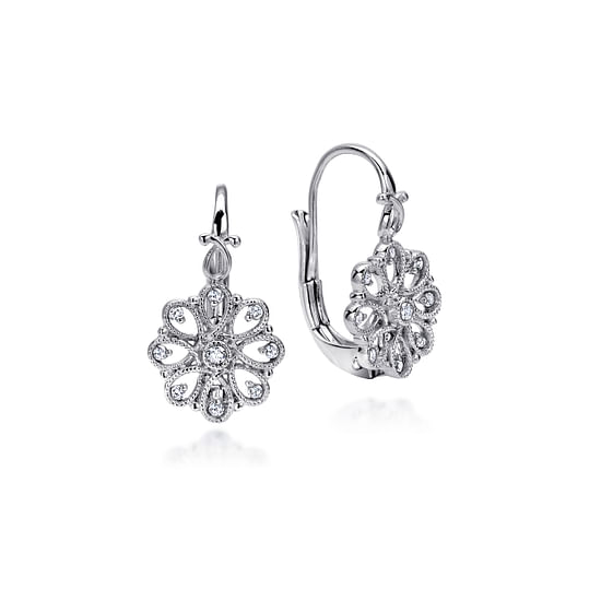 Gabriel - Sterling Silver White Sapphire Vintage Inspired Drop Earrings