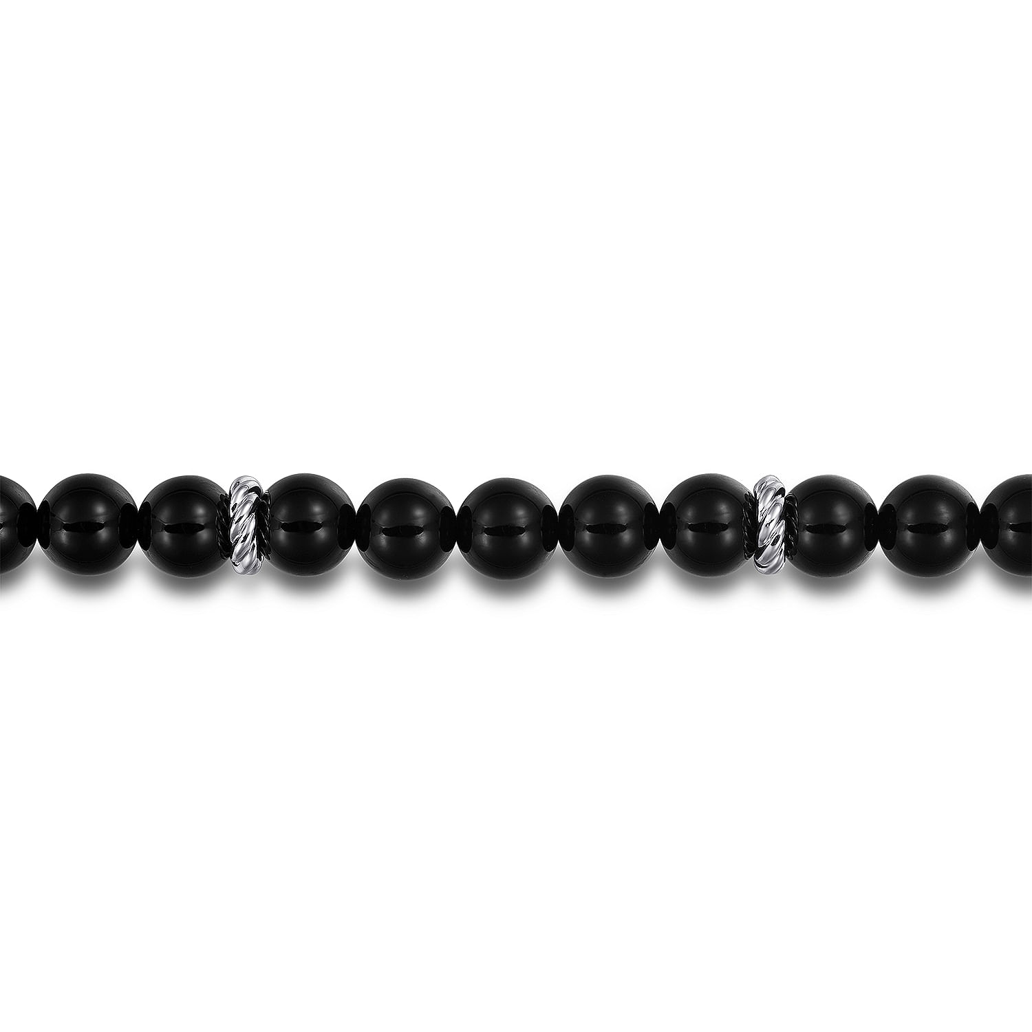 Sterling Silver and 8mm Onyx Beaded Bracelet