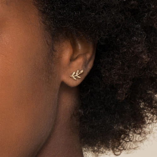 Stud Earrings 14K Yellow Gold