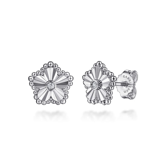 Gabriel - Stud Earrings 925 Sterling Silver Diamond 0.03ct Bujukan Gabriel - Stud Earrings 925 Sterling Silver Diamond 0.03ct Bujukan