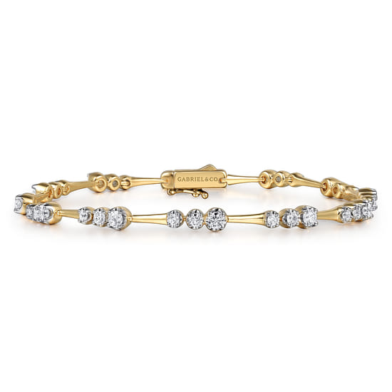Tennis Bracelet 14K Yellow Gold Diamond 1.5ct