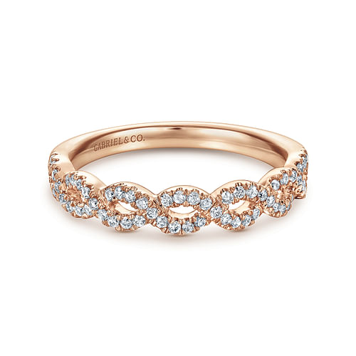 Twisted-14K Rose Gold Diamond Anniversary Band