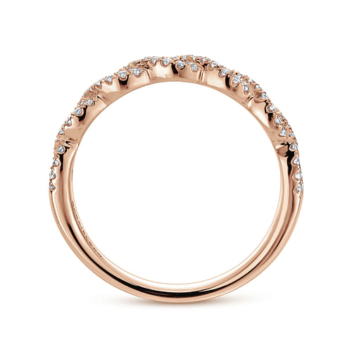 Twisted-14K Rose Gold Diamond Anniversary Band