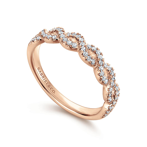 Twisted-14K Rose Gold Diamond Anniversary Band