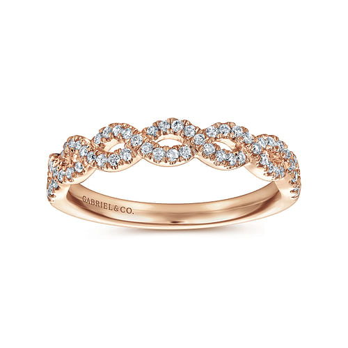 Twisted-14K Rose Gold Diamond Anniversary Band