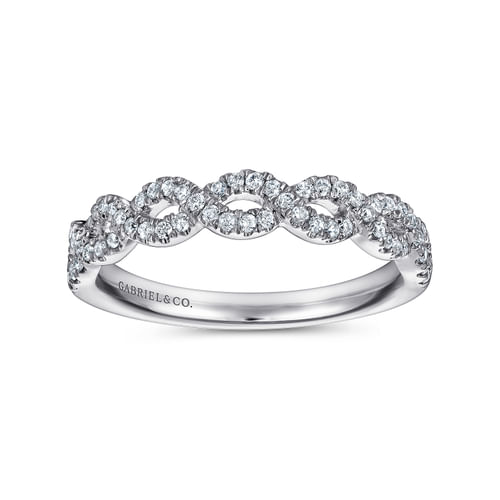 Twisted-14K White Gold Twisted Diamond Anniversary Band