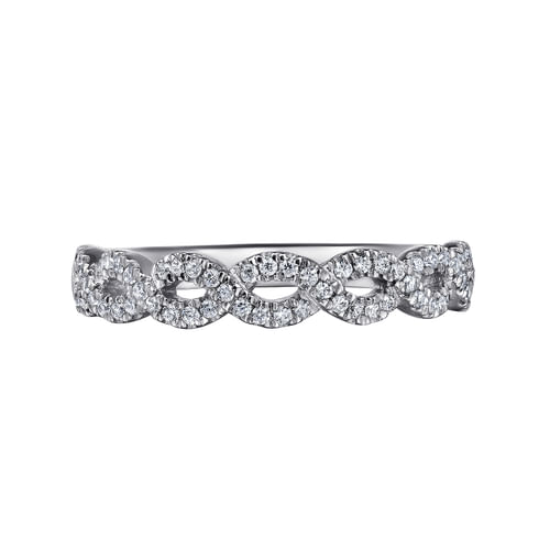 Twisted-14K White Gold Twisted Diamond Anniversary Band