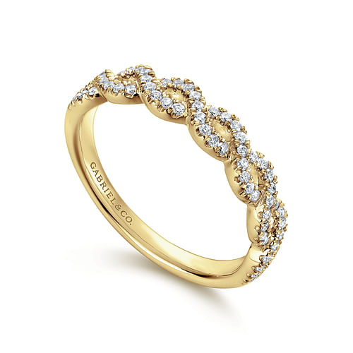 Twisted-14K Yellow Gold Diamond Anniversary Band