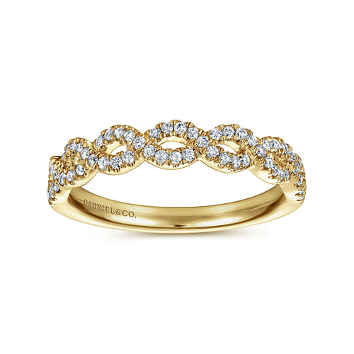 Twisted-14K Yellow Gold Diamond Anniversary Band