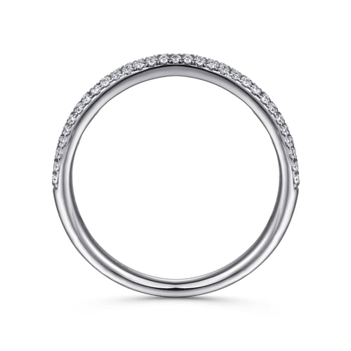 Two Row 14K White Gold Micro Pavé Diamond Anniversary Band