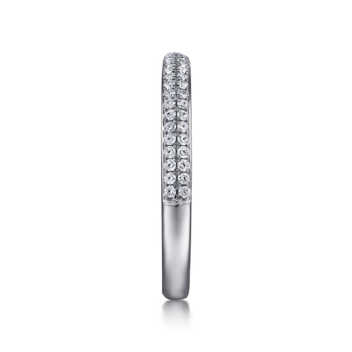 Two Row 14K White Gold Micro Pavé Diamond Anniversary Band