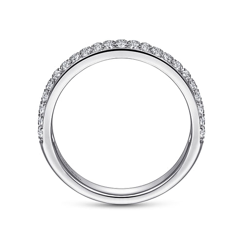 Two Row 14K White Gold Micro Pavé Diamond Anniversary Band