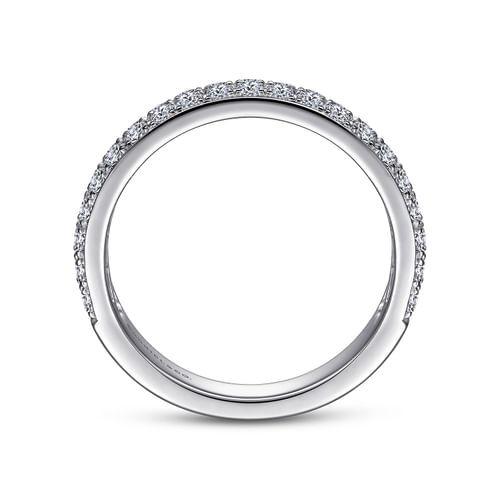 Two Row 14K White Gold Micro Pavé Diamond Anniversary Band