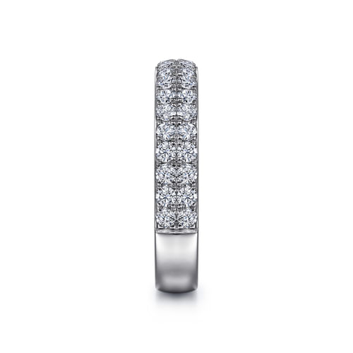 Two Row 14K White Gold Micro Pavé Diamond Anniversary Band