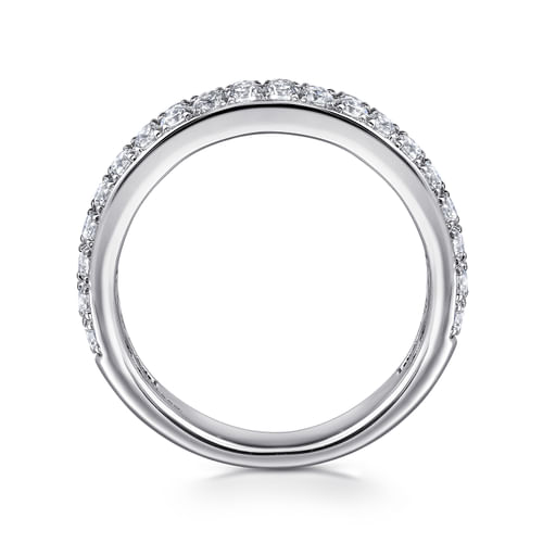 Two Row 14K White Gold Micro Pavé Diamond Anniversary Band