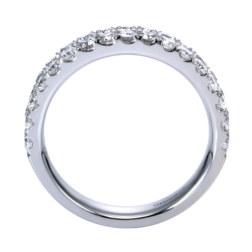 Two Row 14K White Gold Micro Pavé Diamond Anniversary Band