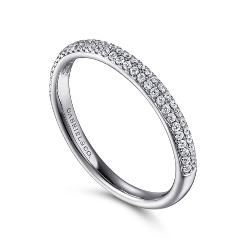 Two Row Platinum Diamond Anniversary Band
