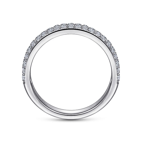 Two Row Platinum Micro Pavé Diamond Anniversary Band