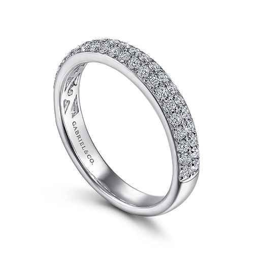 Two Row Platinum Micro Pavé Diamond Anniversary Band