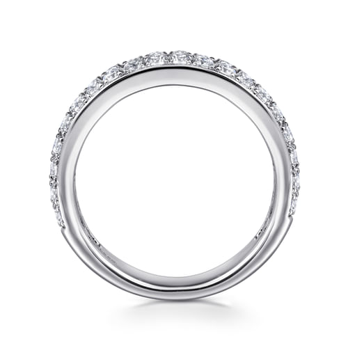 Two Row Platinum Micro Pavé Diamond Anniversary Band
