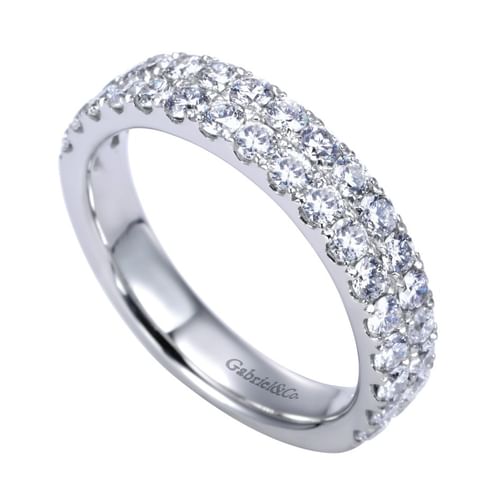 Two Row Platinum Micro Pavé Diamond Anniversary Band