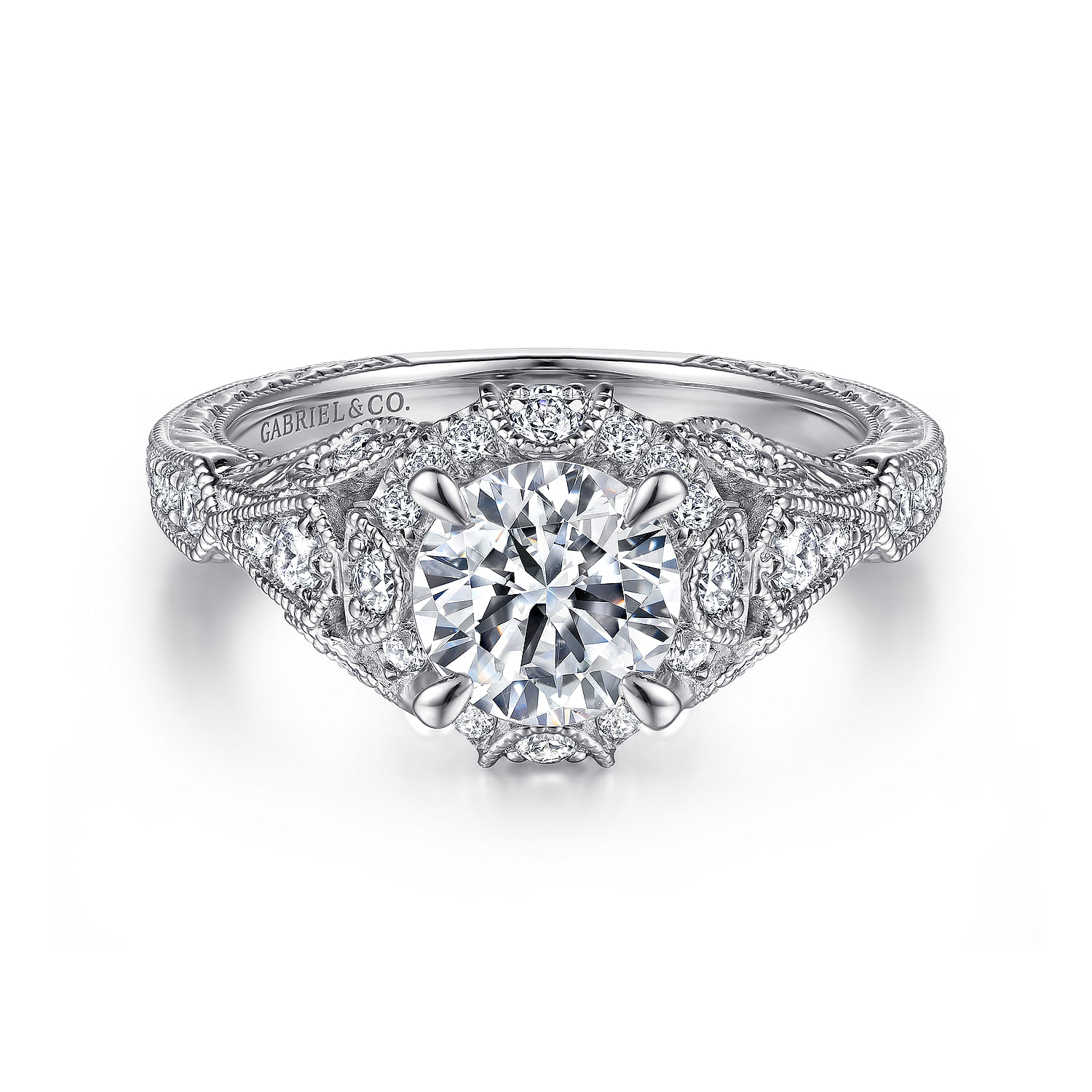 14K White Gold Eleganza Braided Engagement Ring Style#: ZE105 by Danhov
