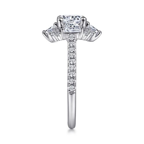 Unique Platinum Art Deco Halo Diamond Engagement Ring