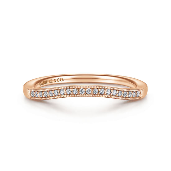Gabriel - Vintage 14K Rose Gold Diamond Matching Wedding Band