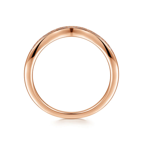 Vintage 14K Rose Gold Diamond Matching Wedding Band