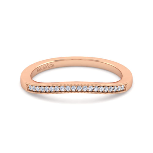 Vintage 14K Rose Gold Diamond Matching Wedding Band