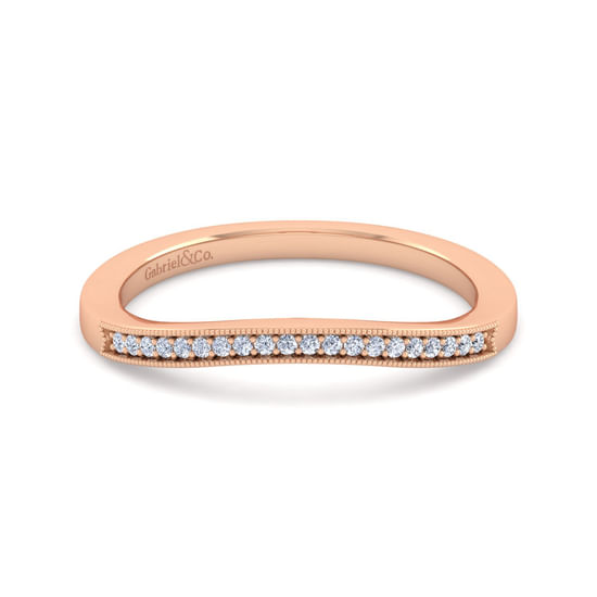 Gabriel - Vintage 14K Rose Gold Diamond Matching Wedding Band