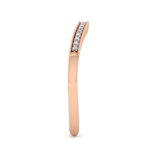 Vintage 14K Rose Gold Diamond Matching Wedding Band