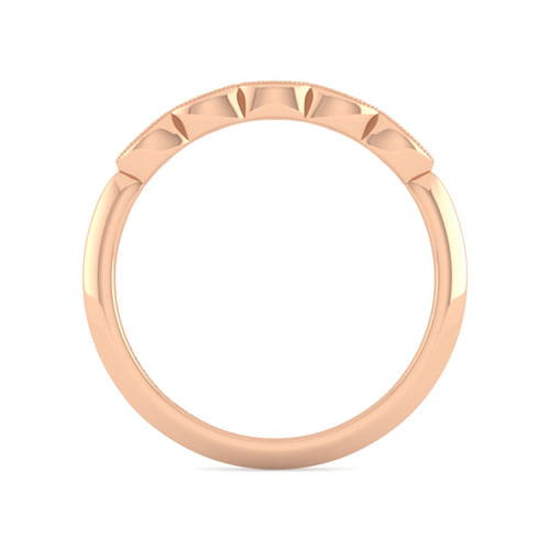 Vintage 14K Rose Gold Diamond Matching Wedding Band