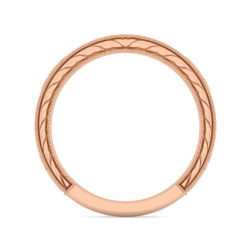 Vintage 14K Rose Gold Diamond Matching Wedding Band