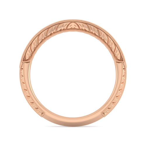 Vintage 14K Rose Gold Diamond Matching Wedding Band
