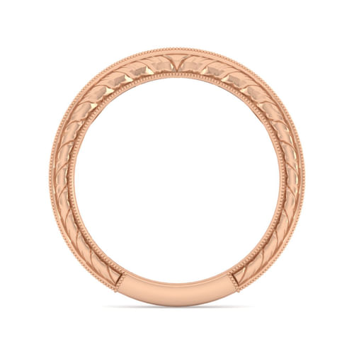 Vintage 14K Rose Gold Diamond Matching Wedding Band