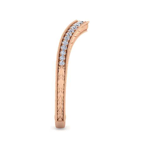 Vintage 14K Rose Gold Diamond Matching Wedding Band