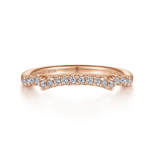 Vintage 14K Rose Gold Diamond Matching Wedding Band