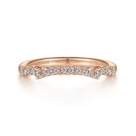 Gabriel - Vintage 14K Rose Gold Diamond Matching Wedding Band
