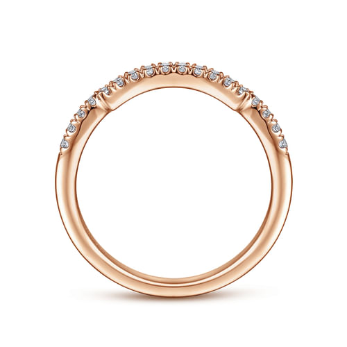 Vintage 14K Rose Gold Diamond Matching Wedding Band