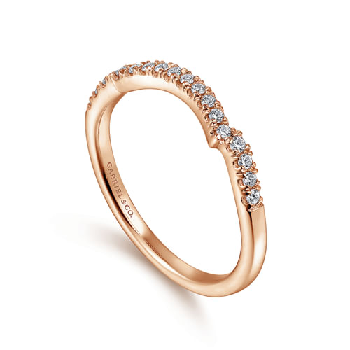 Vintage 14K Rose Gold Diamond Matching Wedding Band